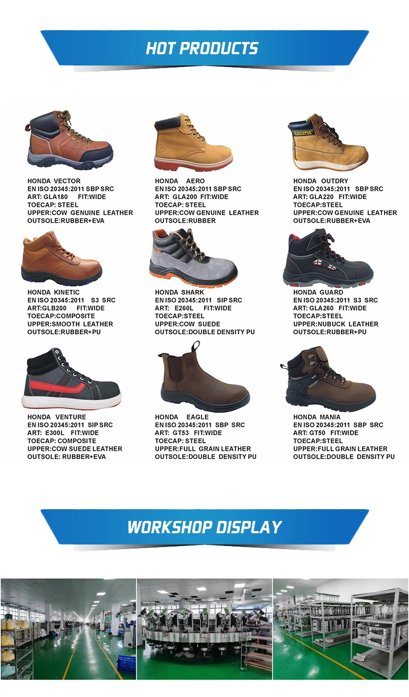 Men Leather Steel Toe PU Sole Safety Waterproof Working Shoes Genuine Leather Industrial Industry Steel for Men Unisex Safety Shoes