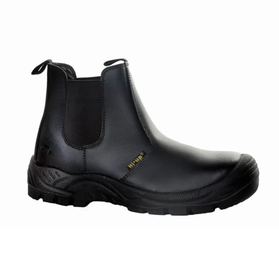 Black Color Leather Upper Oil and Slip Resist Steel Toe Safety Shoes